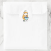 Sticker Rond Hamstir Funny Hamster Pun (Sac)