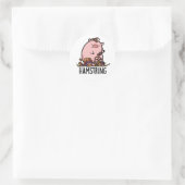 Sticker Rond Hamstring Funny Pig Pun (Sac)
