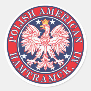 Sticker Rond Hamtramck Michigan polonais