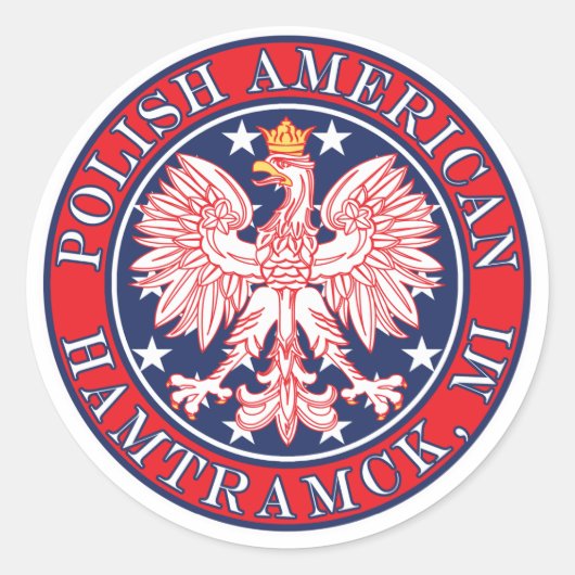 Sticker Rond Hamtramck Michigan polonais (Devant)