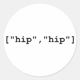 Sticker Rond Hanche de hanche programmant hourra la rangée