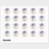 Sticker Rond Hand Drawn Doodles Floral Wedding (Feuille)