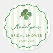 Sticker Rond Hand-Drawn St Patrick's Day Wedding Shower Favor (Devant)