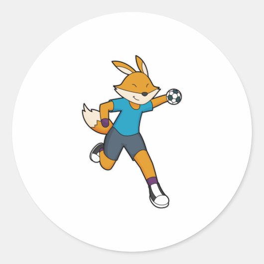 Sticker Rond Handball joueur Fox (Devant)
