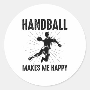 Sticker Rond Handball Player Sport Team Handballer Drôle Dire