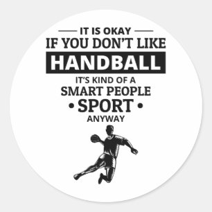 Sticker Rond Handball Player Sport Team Handballer Drôle Dire