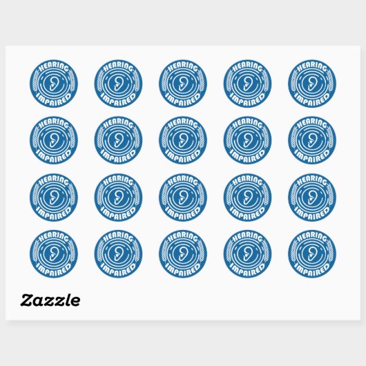 Sticker Rond Handicap auditif (Feuille)