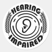 Sticker Rond Handicap auditif (Devant)