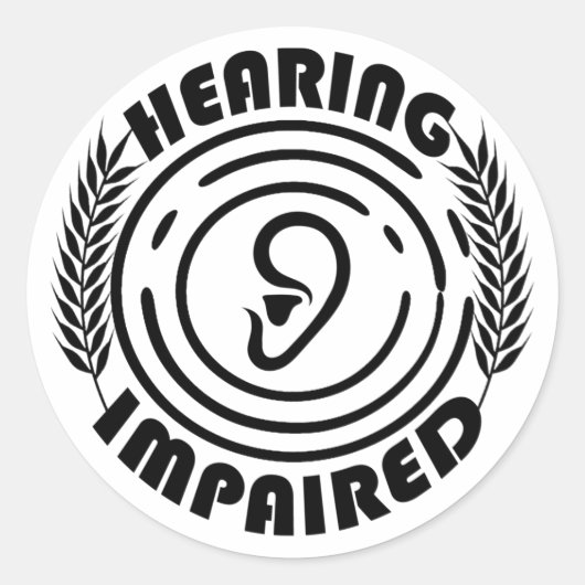 Sticker Rond Handicap auditif (Devant)
