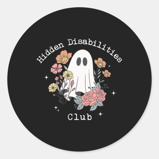 Sticker Rond Handicap caché Invisible Autisme Awar (Devant)