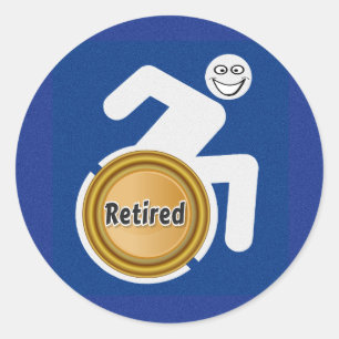 Sticker Rond Handicapés à la retraite
