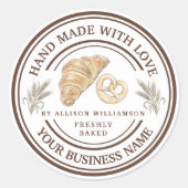 Sticker Rond Handmade Bakery Logo with Wheat Spikes (Devant)