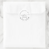 Sticker Rond Handmade By Elegant Script Botanical  (Sac)