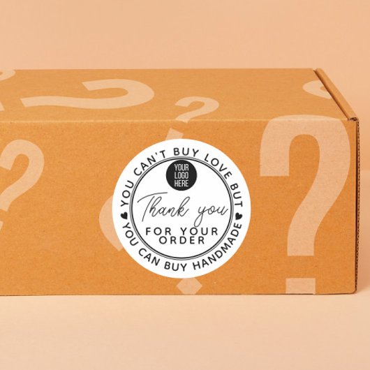 Sticker Rond Handmade can't buy Love happiness mail business