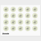 Sticker Rond Handmade Textile Art Cat Knitting Graphic Art (Feuille)