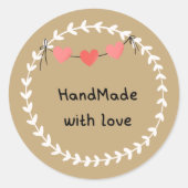 Sticker Rond handmade with love (Devant)