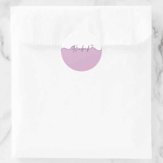 Sticker Rond Handmade With Love Floral Small Business Packaging (Sac)