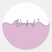 Sticker Rond Handmade With Love Floral Small Business Packaging (Devant)