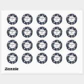 Sticker Rond Handmade With Love Sketchy Floral Midnight Garden (Feuille)