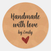 Sticker Rond Handmade With Love Small Business Packaging (Devant)
