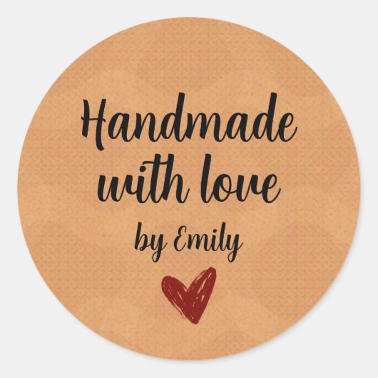 Sticker Rond Handmade With Love Small Business Packaging (Devant)