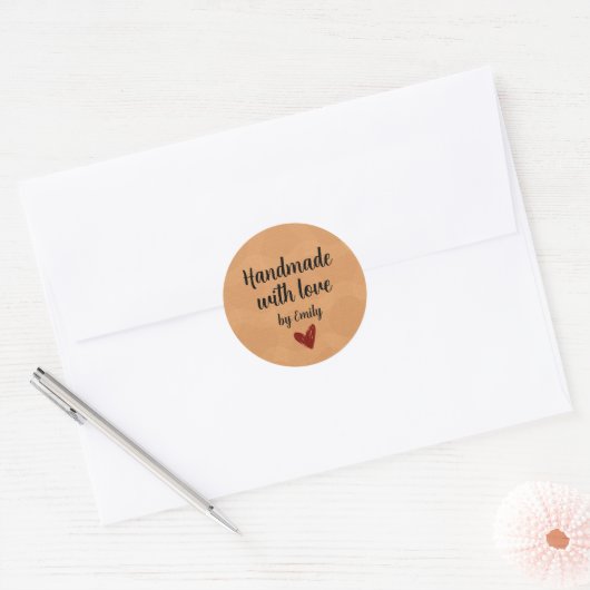 Sticker Rond Handmade With Love Small Business Packaging (Enveloppe)