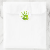 Sticker Rond Handprint Kids Green Hand Name Timeless Sweet (Sac)