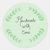 Sticker Rond Handwritten Handmade With Care (Devant)
