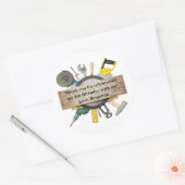 Sticker Rond Handyman Outils et Gadgets Merci d'anniversaire (Enveloppe)