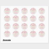 Sticker Rond Hanging Love Hearts Petit Amoureux Anniversaire (Feuille)
