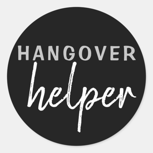 Sticker Rond Hangover Helper Mariage Bachelorette Favoriser Sti (Devant)