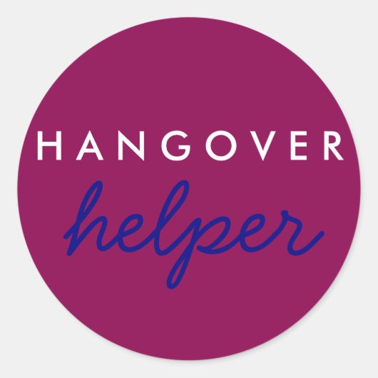 Sticker Rond Hangover Helper Mariage Bachelorette Favoriser Sti (Devant)