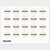 Sticker Rond Hannah nom joli design (Feuille)