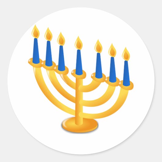 Sticker Rond Hannukah Menorah (Devant)