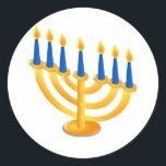 Sticker Rond Hannukah Menorah<br><div class="desc">Hanoukka Menorah. Parfait pour célébrer Hanoukka ! Le saviez-vous? Vous pouvez customiser cet objet en cliquant sur "Customiser" ! Pour plus d'articles de vacances,  consultez OneStopHolidayShop à l'adresse http://www.zazzle.com/onestopholidayshop?rf=238731952171470542. Vous pouvez également suivre ce magasin sur Twitter à https://twitter.com/HDayShop pour rester à jour sur les nouveaux produits!</div>