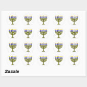 Sticker Rond Hanoukka/Chanukah (Feuille)