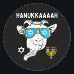 Sticker Rond Hanoukka Chat Chanukah Fermier juif<br><div class="desc">Hanoukka Chat Chanukah Fermier juif</div>