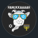 Sticker Rond Hanoukka Chat Chanukah Fermier juif<br><div class="desc">Hanoukka Chat Chanukah Fermier juif</div>