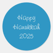 Sticker Rond Hanoukka d'impression en bleu et blanc (Devant)