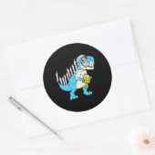 Sticker Rond Hanoukka Dinosaur Menorawr Saurus Rex Chanukah (Enveloppe)