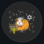 Sticker Rond Hanoukka Guinée Pig Chanukah Juifs garçons filles<br><div class="desc">Hanoukka Guinée Pig Chanukah Juifs garçons filles</div>
