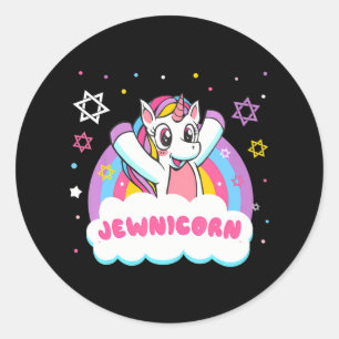 Sticker Rond Hanoukka Jewnicorn