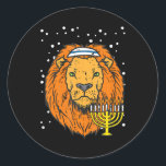 Sticker Rond Hanoukka Lion Chanukah Juif s<br><div class="desc">Hanoukka Lion Chanukah Juif s</div>