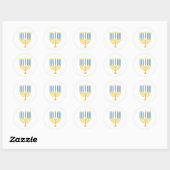 Sticker Rond Hanoukka Menorah (Feuille)