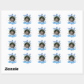 Sticker Rond Hanoukka Sameach | Photo de famille Hanoukka simpl (Feuille)