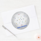Sticker Rond Hanoukka Star et Snowflakes Grey (Enveloppe)