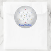 Sticker Rond Hanoukka Star et Snowflakes Grey (Sac)