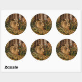 Sticker Rond Hans Hoffmann Un Lièvre Dans La Forêt (Feuille)