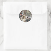 Sticker Rond Hansel & Grethel rencontrent la sorcière (Sac)