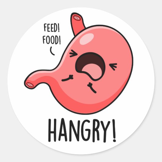 Sticker Rond Hanseuse Faim Faim Stomach Pun (Devant)